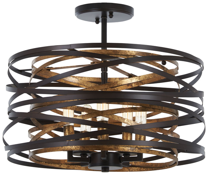 Minka-Lavery Vortic Flow 4675-111 Pendant Light - Dark Bronze W/Mosaic Gold Inte