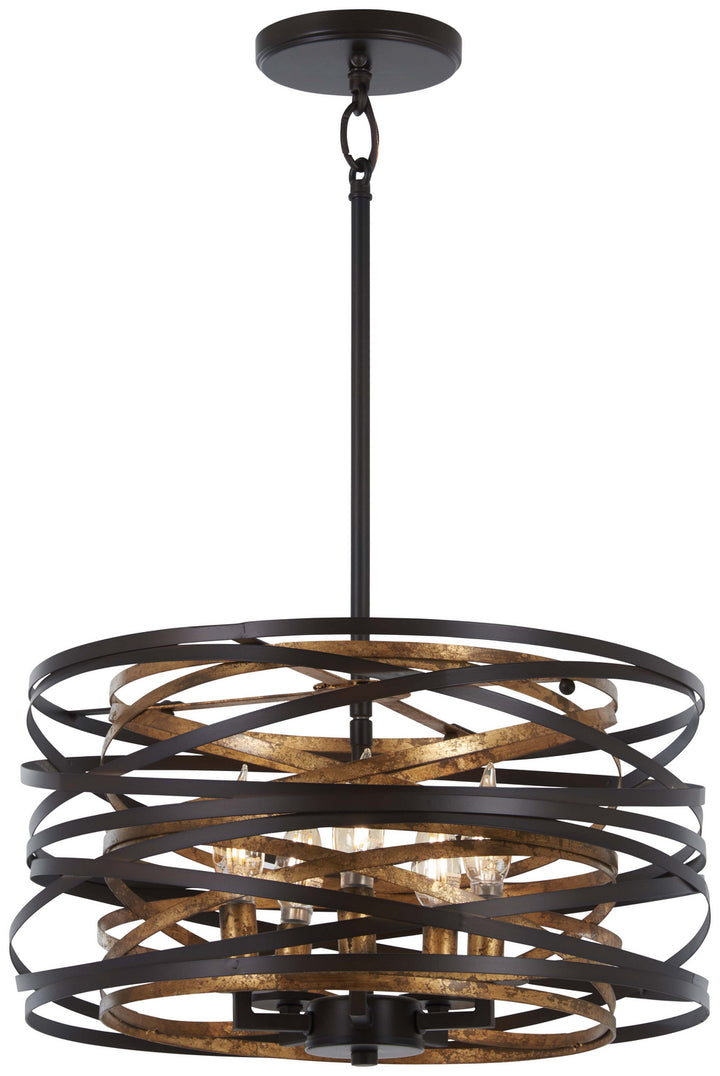 Minka-Lavery Vortic Flow 4675-111 Pendant Light - Dark Bronze W/Mosaic Gold Inte