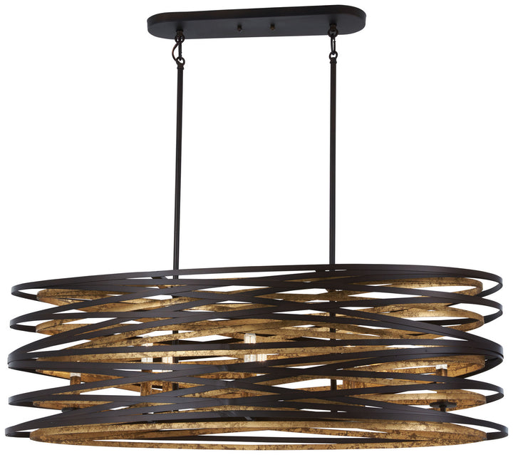 Minka-Lavery Vortic Flow 4676-111 Pendant Light - Dark Bronze W/Mosaic Gold Inte