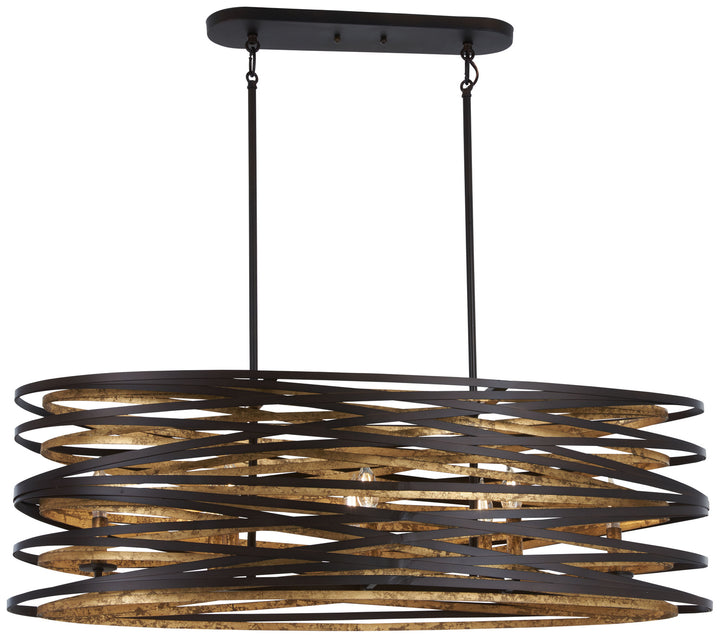 Minka-Lavery Vortic Flow 4676-111 Pendant Light - Dark Bronze W/Mosaic Gold Inte