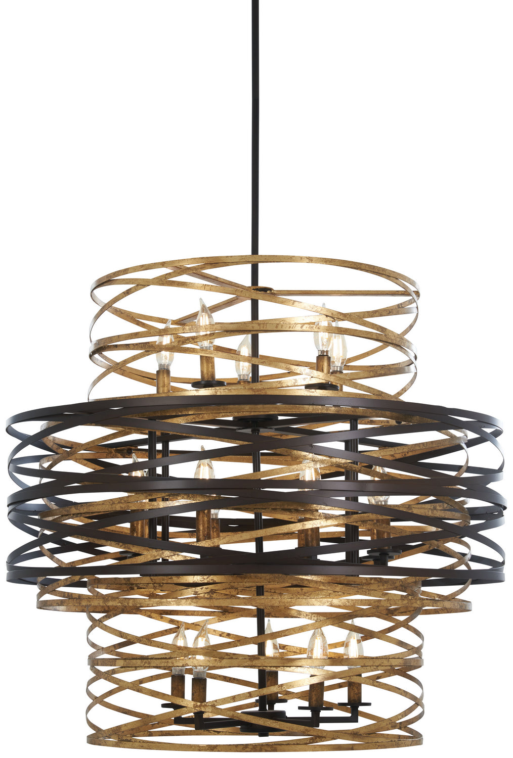 Minka-Lavery Vortic Flow 4679-111 Pendant Light - Dark Bronze W/Mosaic Gold Inte