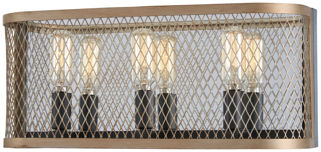 Minka-Lavery Marsden Commons 4683-107 Bath Vanity Light 16 in. wide - Smoked Iron W/Aged Gold