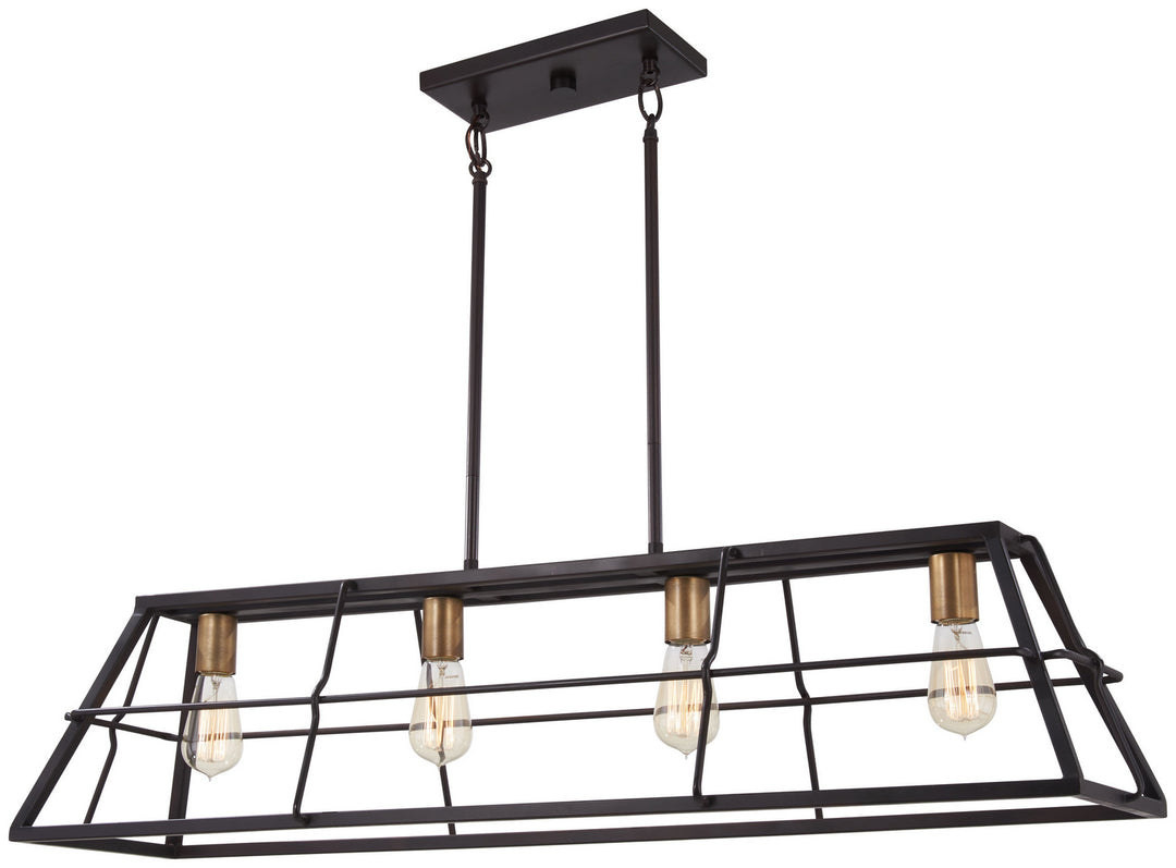 Minka-Lavery Keeley Calle 4764-416 Pendant Light - Painted Bronze W/Natural Brush