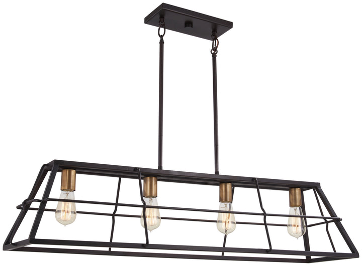 Minka-Lavery Keeley Calle 4764-416 Pendant Light - Painted Bronze W/Natural Brush