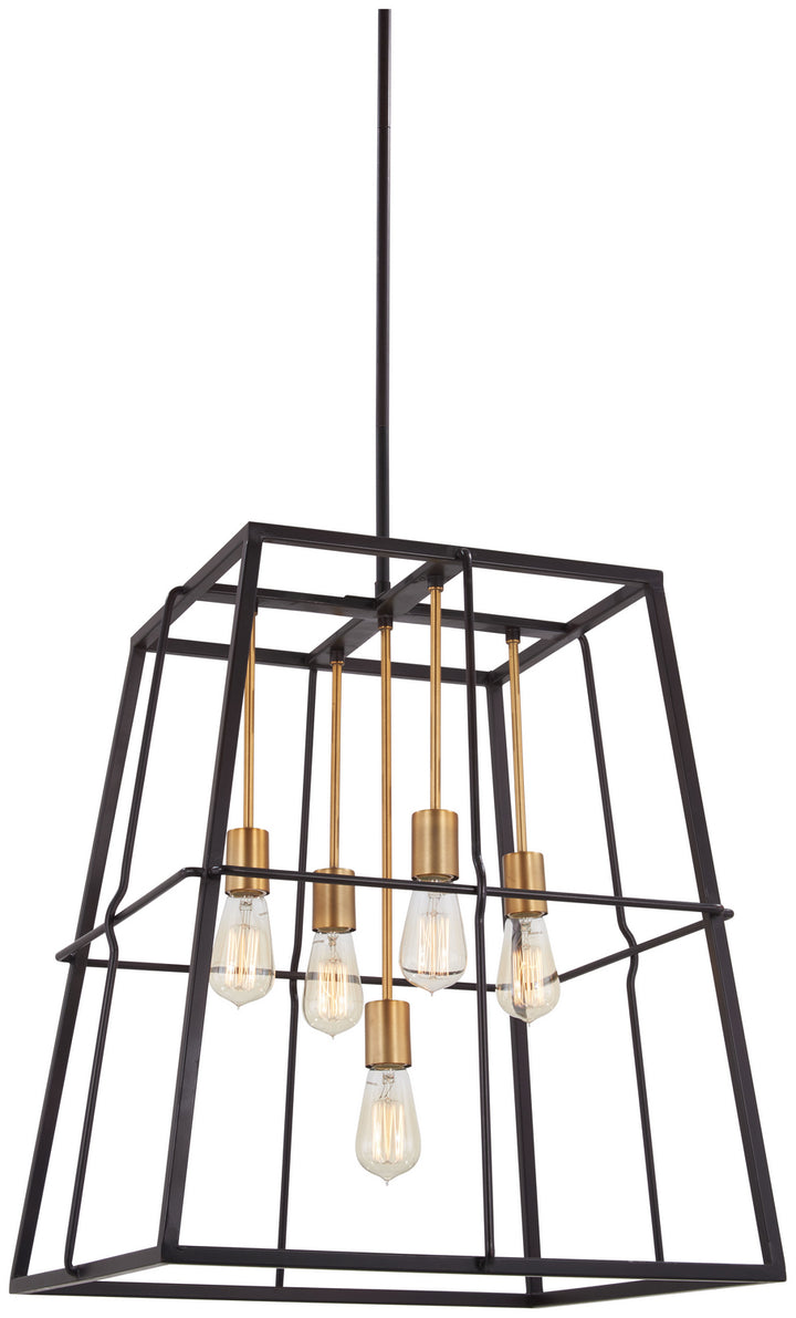 Minka-Lavery Keeley Calle 4765-416 Pendant Light - Painted Bronze W/Natural Brush