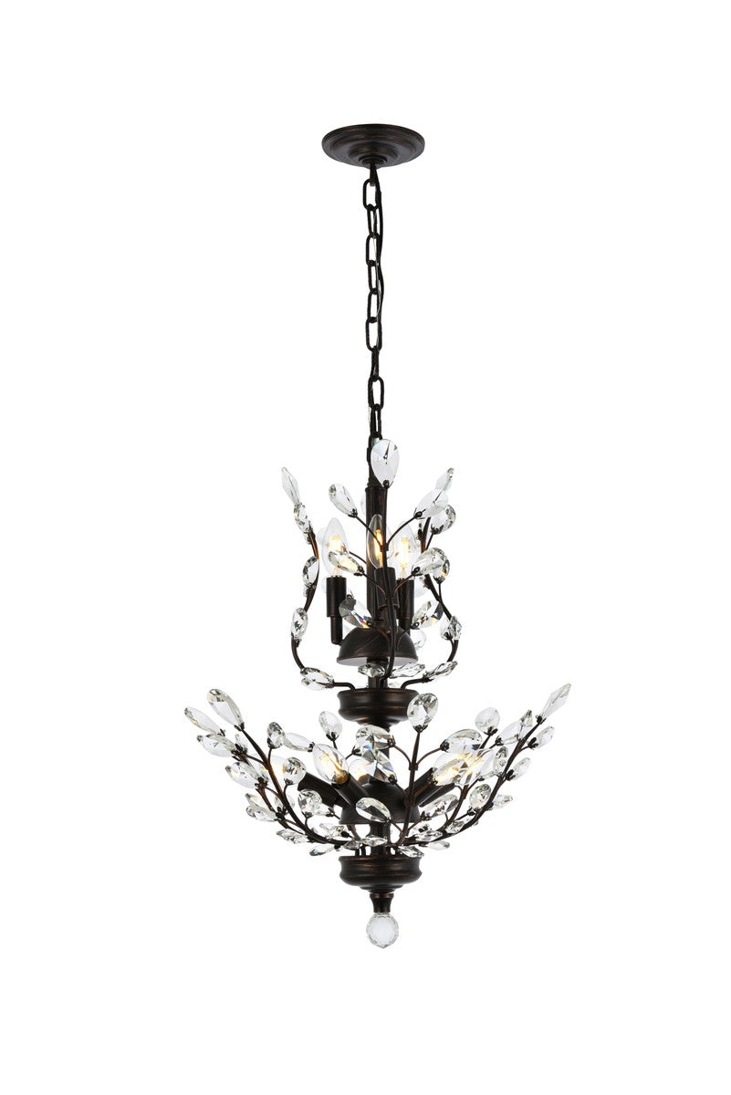 Elegant Orchid V2011D21DB/RC Chandelier Light - Dark Bronze