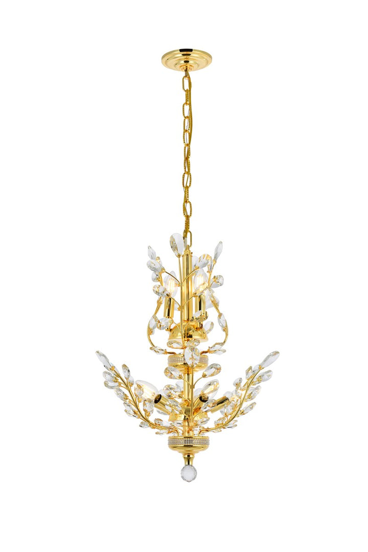 Elegant Orchid V2011D21G/RC Chandelier Light - Gold