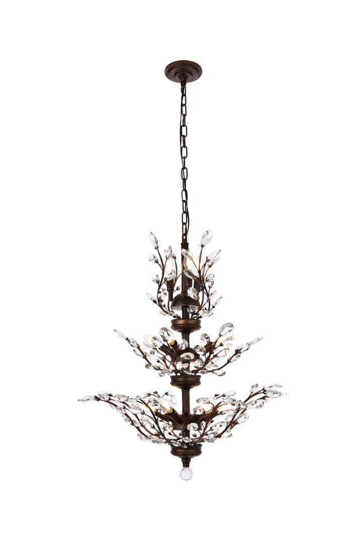 Elegant Orchid V2011D27DB/RC Chandelier Light - Dark Bronze