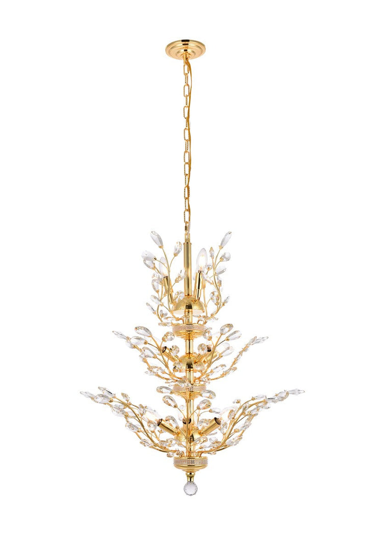 Elegant Orchid V2011D27G/RC Chandelier Light - Gold