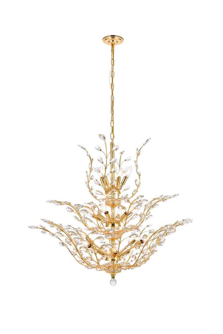 Elegant Orchid V2011G41G/RC Chandelier Light - Gold