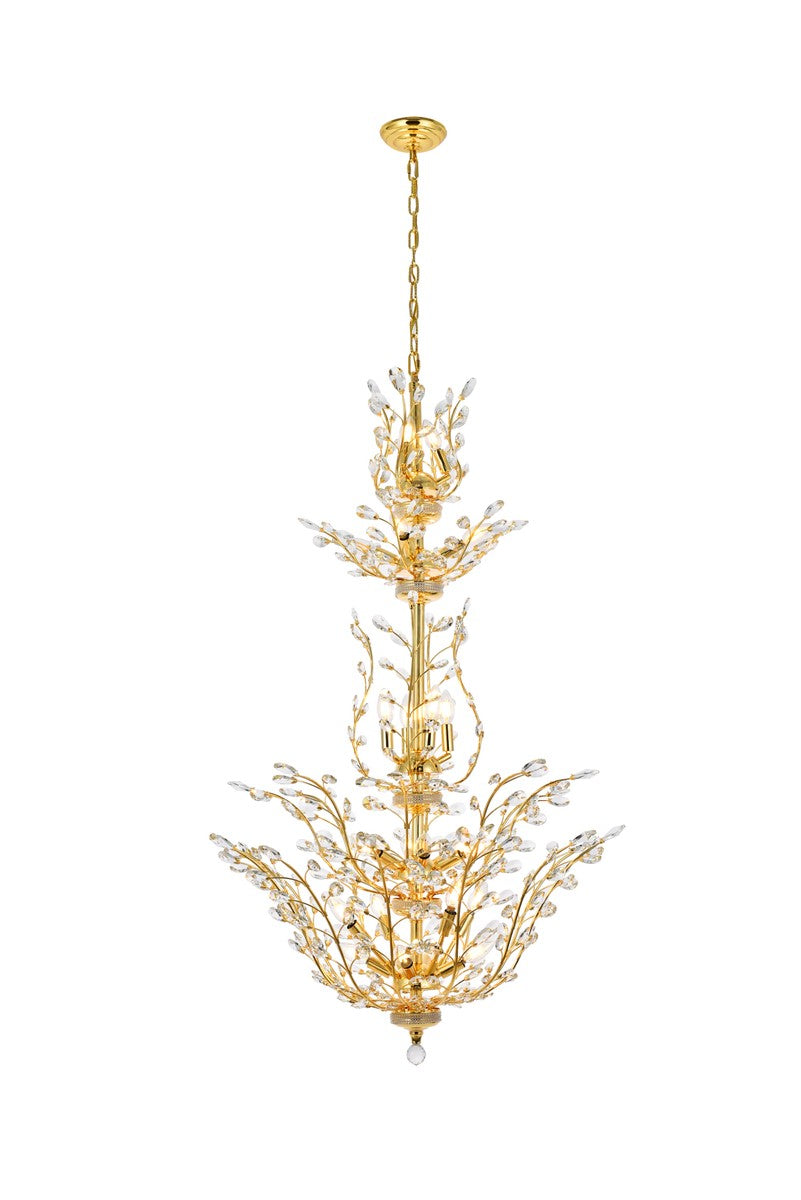 Elegant Orchid V2011G54G/RC Chandelier Light - Gold