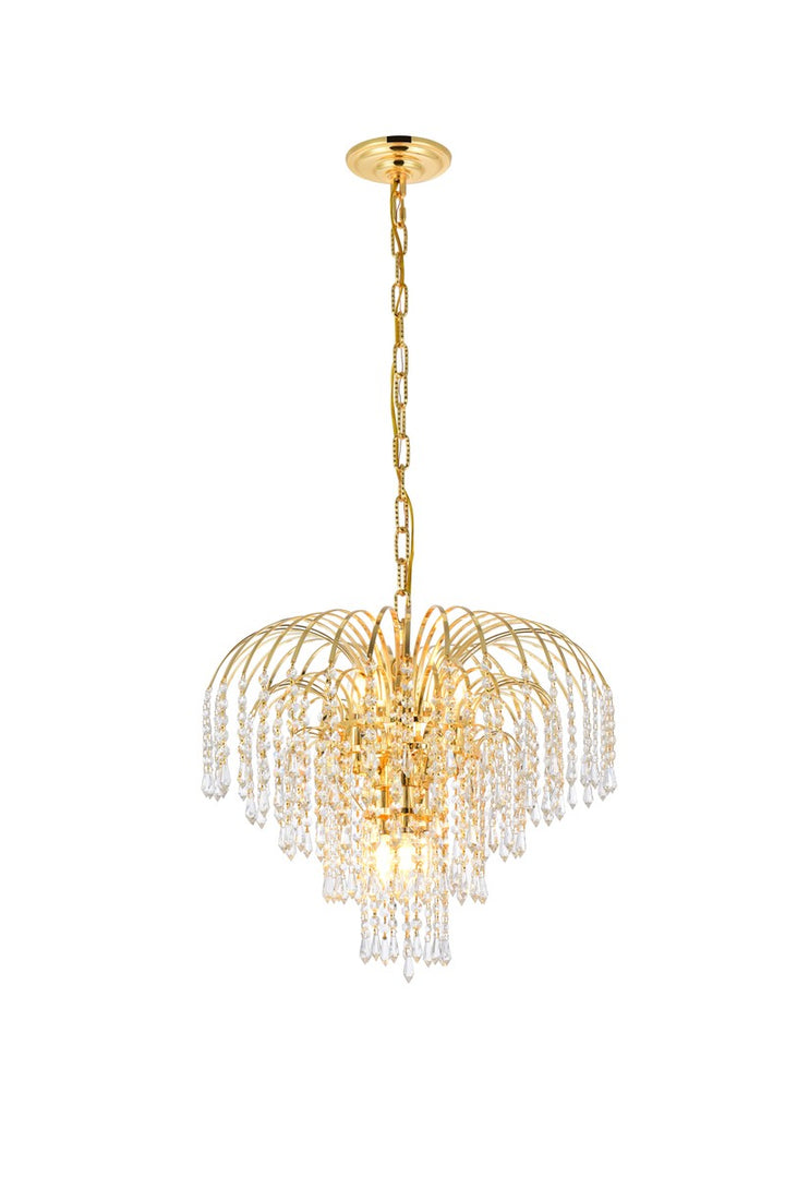 Elegant Falls V6801D19G/RC Chandelier Light - Gold