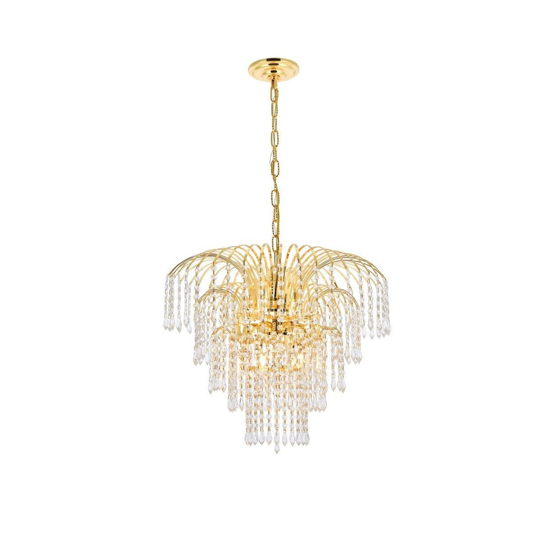 Elegant Falls V6801D21G/RC Chandelier Light - Gold