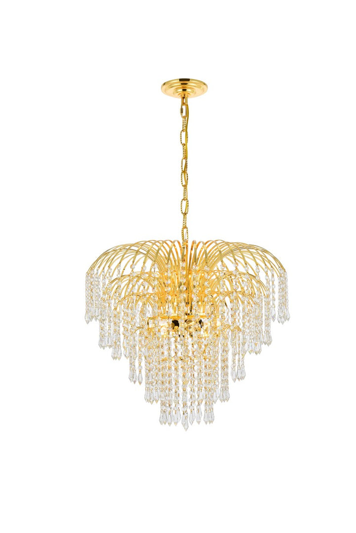 Elegant Falls V6801D25G/RC Chandelier Light - Gold