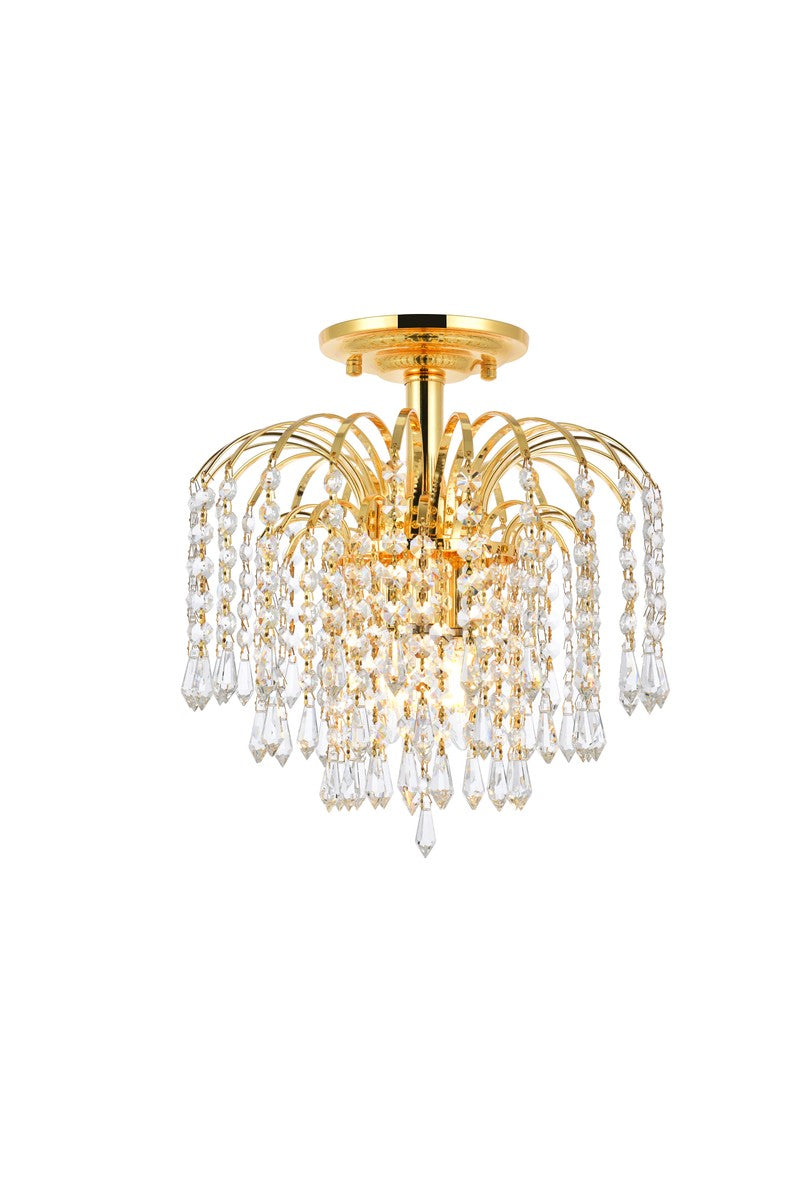 Elegant Falls V6801F12G/RC Ceiling Light - Gold