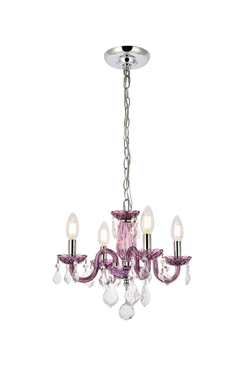 Elegant Rococo V7804D15PE/RC Chandelier Light - Purple