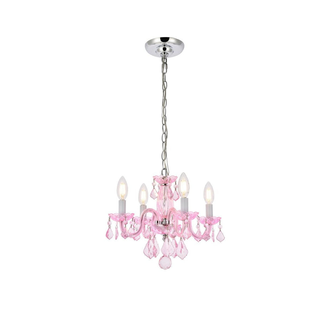 Elegant Rococo V7804D15PK-RO/RC Chandelier Light - Pink