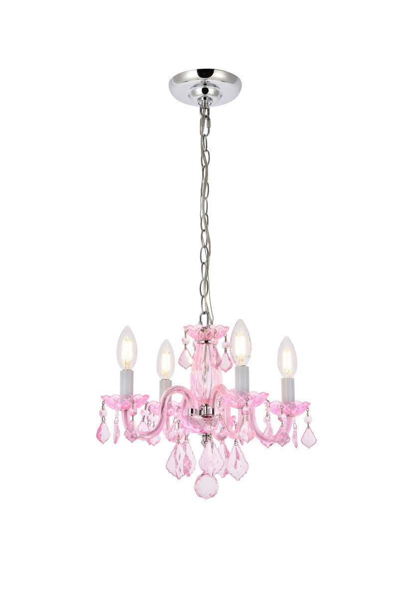 Elegant Rococo V7804D15PK-RO/RC Chandelier Light - Pink