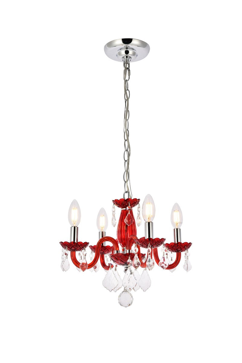 Elegant Rococo V7804D15RD/RC Chandelier Light - Red