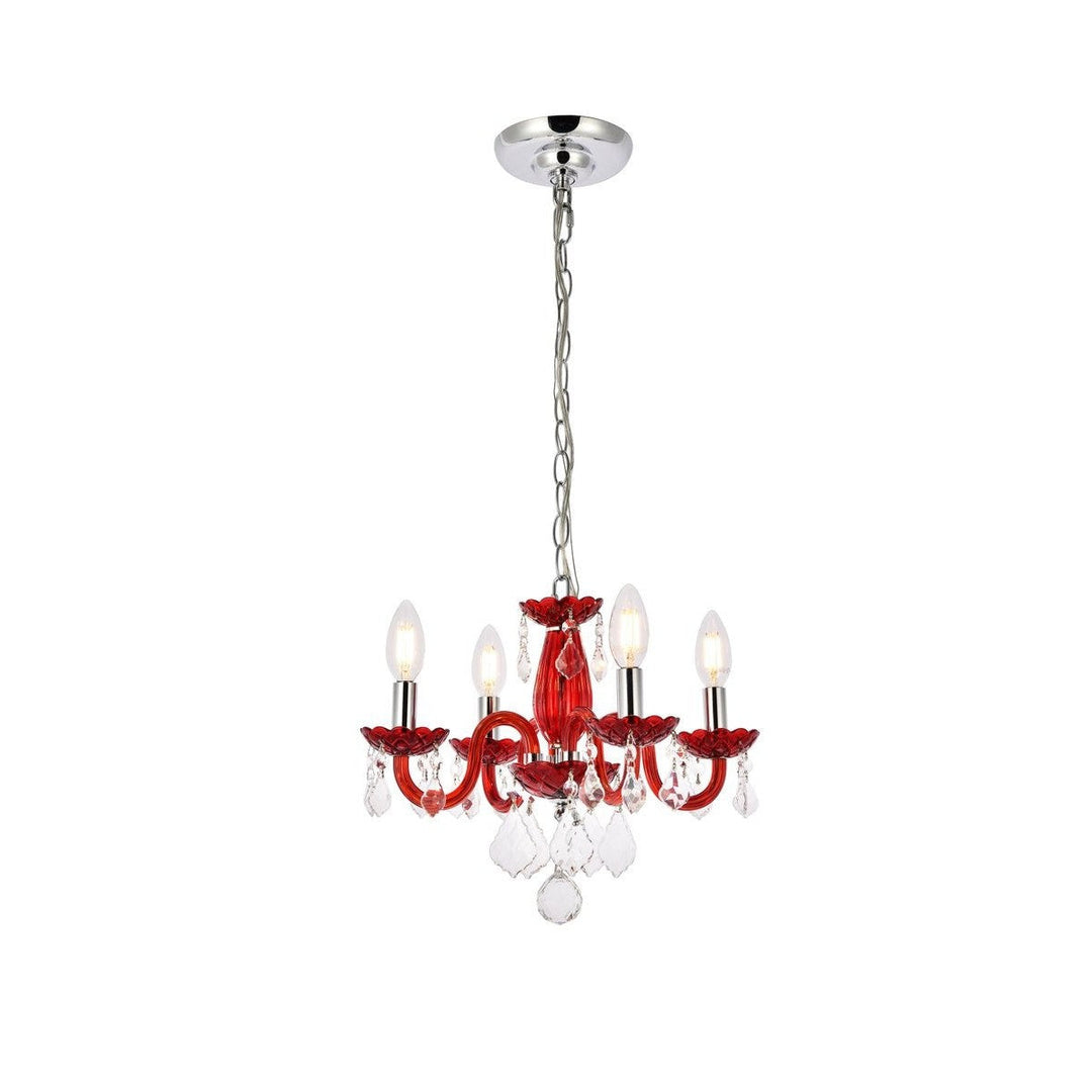 Elegant Rococo V7804D15RD/RC Chandelier Light - Red