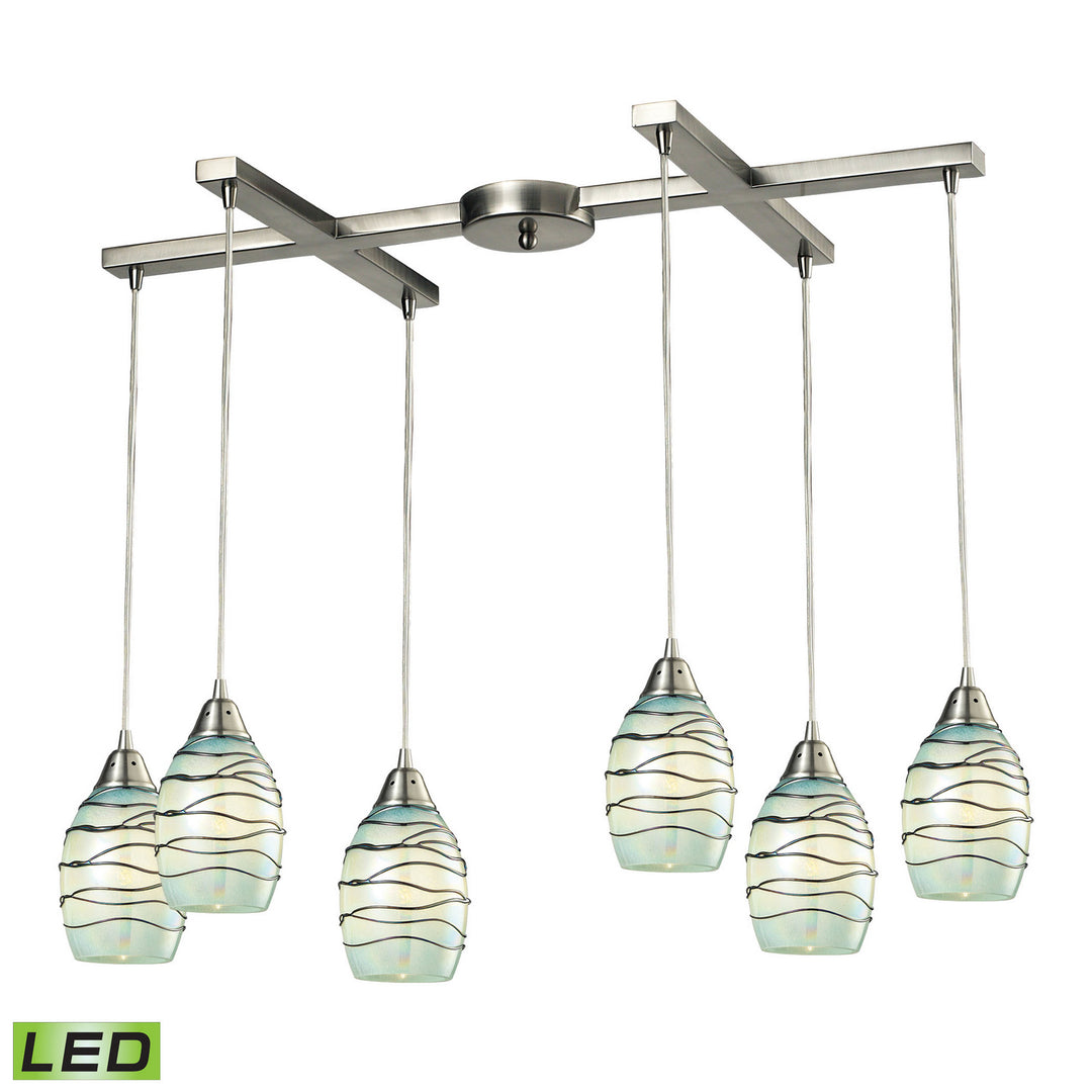 Elk Vines 31348/6MN-LED Pendant Light - Satin Nickel