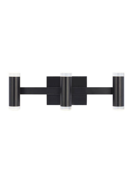 Visual Comfort Modern Dobson II 700BCDBS3HB-LED930 Bath Vanity Light 4 in. wide - Matte Black