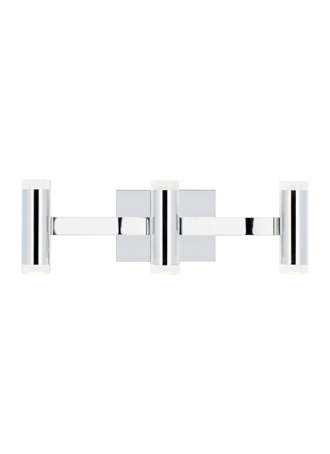 Visual Comfort Modern Dobson II 700BCDBS3HC-LED930 Bath Vanity Light 4 in. wide - Chrome