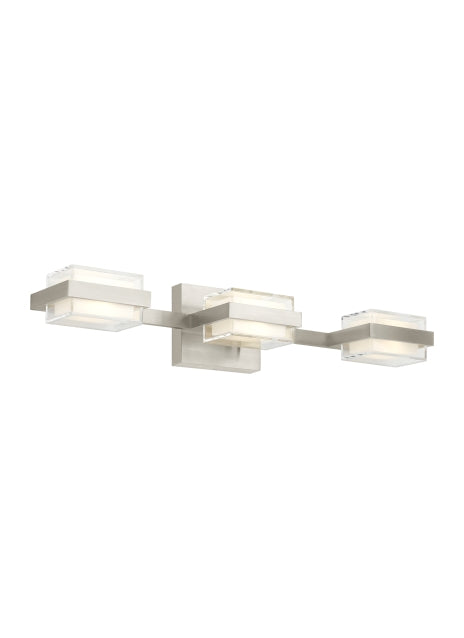 Visual Comfort Modern Kamden 700BCKMD3HS-LED930 Bath Vanity Light 5 in. wide - Satin Nickel