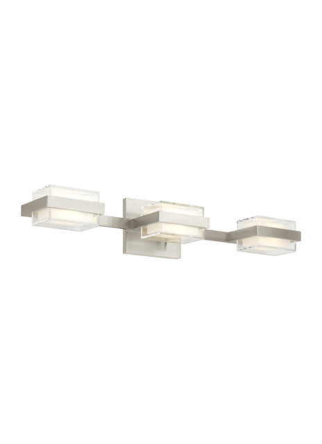 Visual Comfort Modern Kamden 700BCKMD3SS-LED930-277 Bath Vanity Light 6 in. wide - Satin Nickel