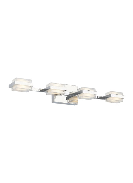 Visual Comfort Modern Kamden 700BCKMD4C-LED930 Bath Vanity Light 6 in. wide - Chrome