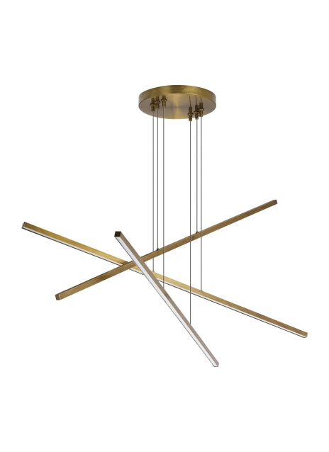 Visual Comfort Modern Essence 700LSESN3R-LED930 Chandelier Light - Aged Brass