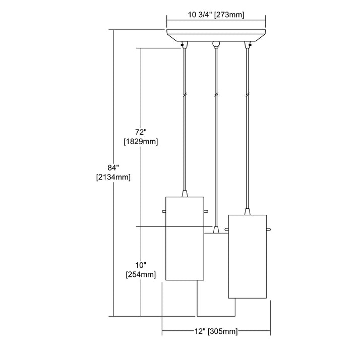 Elk Capri 10447/3 Pendant Light - Satin Nickel