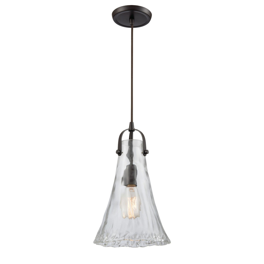 Elk Hand Formed Glass 10555/1 Pendant Light - Oil Rubbed Bronze