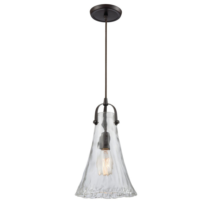 Elk Hand Formed Glass 10555/1 Pendant Light - Oil Rubbed Bronze