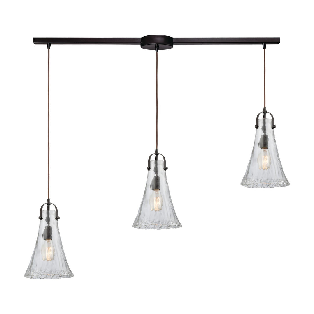 Elk Hand Formed Glass 10555/3L Pendant Light - Oil Rubbed Bronze