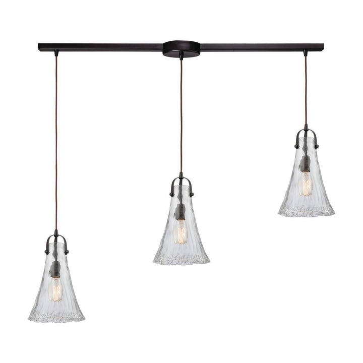 Elk Hand Formed Glass 10555/3L Pendant Light - Oil Rubbed Bronze