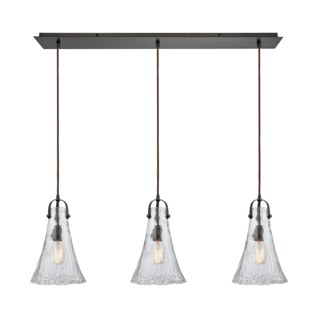 Elk Hand Formed Glass 10555/3LP Pendant Light - Oil Rubbed Bronze