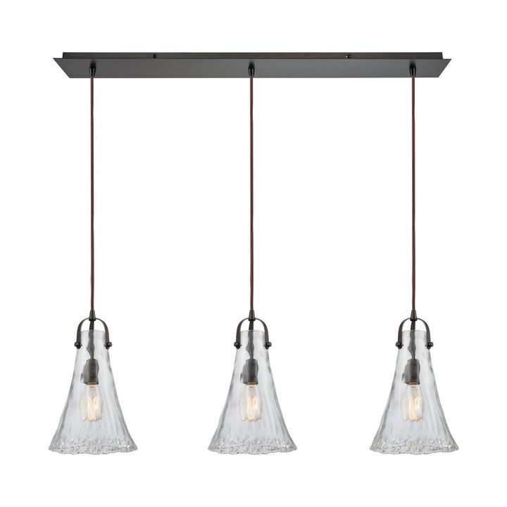 Elk Hand Formed Glass 10555/3LP Pendant Light - Oil Rubbed Bronze