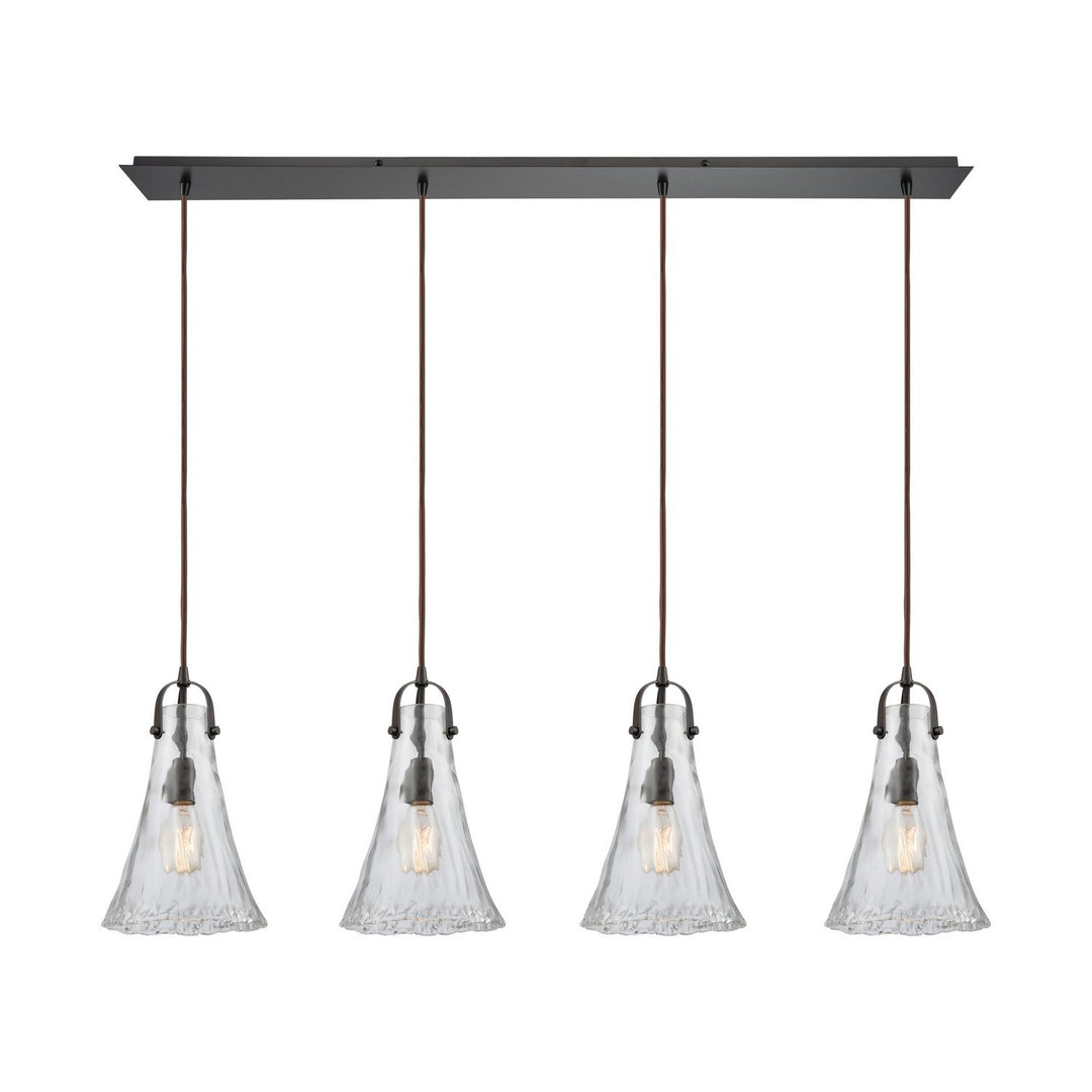 Elk Hand Formed Glass 10555/4LP Pendant Light - Oil Rubbed Bronze