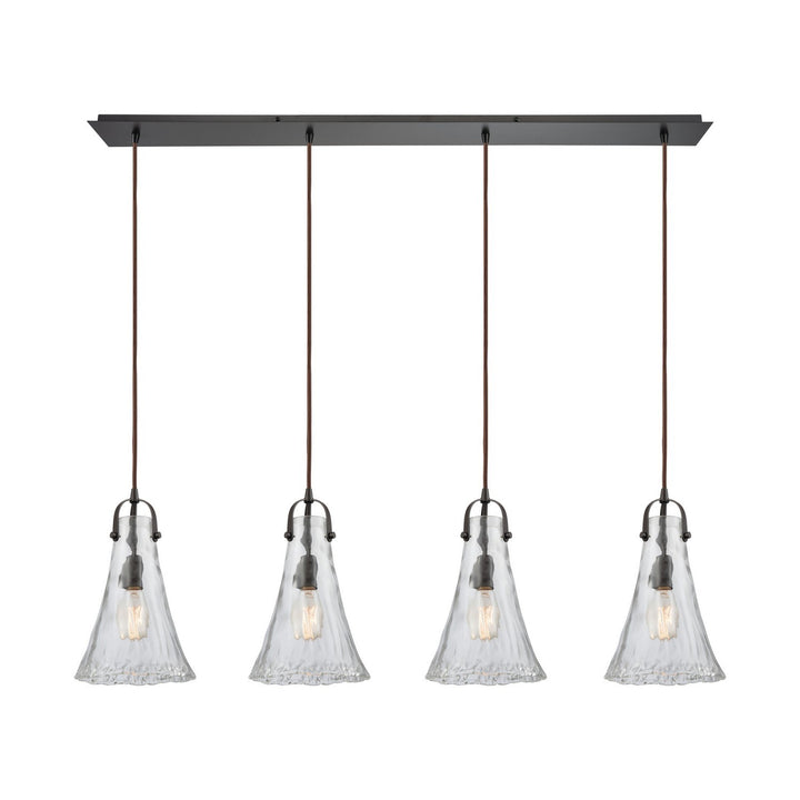 Elk Hand Formed Glass 10555/4LP Pendant Light - Oil Rubbed Bronze