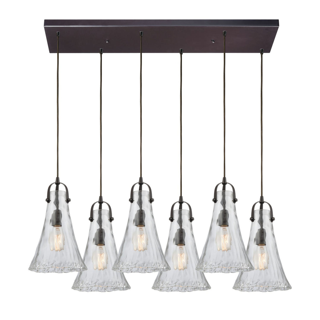 Elk Hand Formed Glass 10555/6RC Pendant Light - Oil Rubbed Bronze