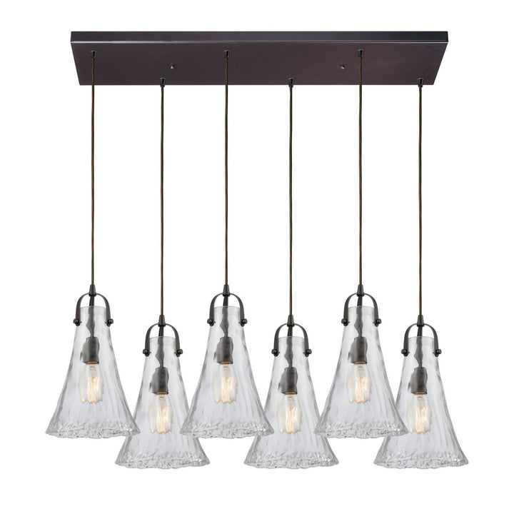 Elk Hand Formed Glass 10555/6RC Pendant Light - Oil Rubbed Bronze
