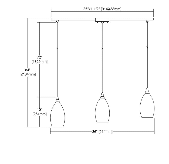Elk Collanino 10630/3L Pendant Light - Satin Nickel