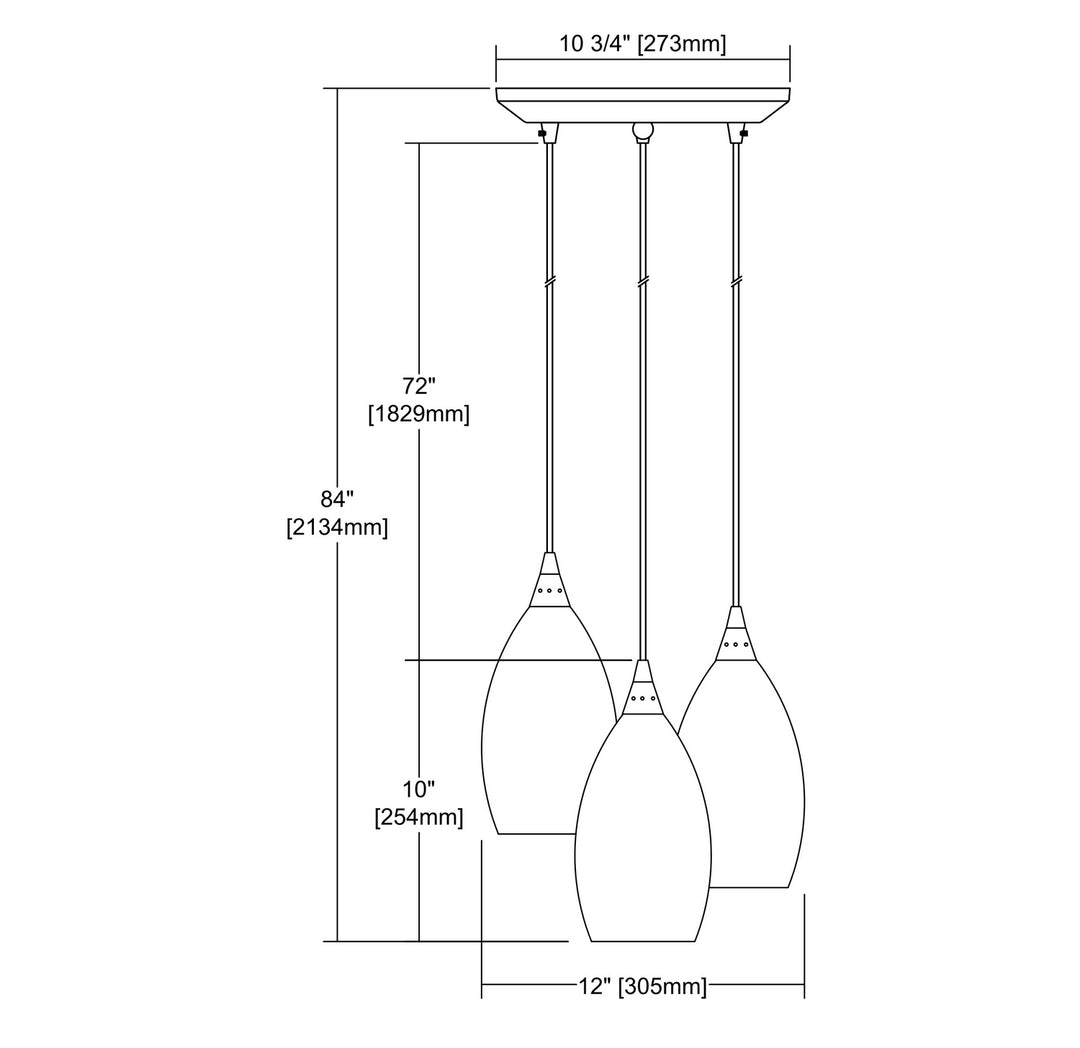 Elk Collanino 10650/3 Pendant Light - Satin Nickel