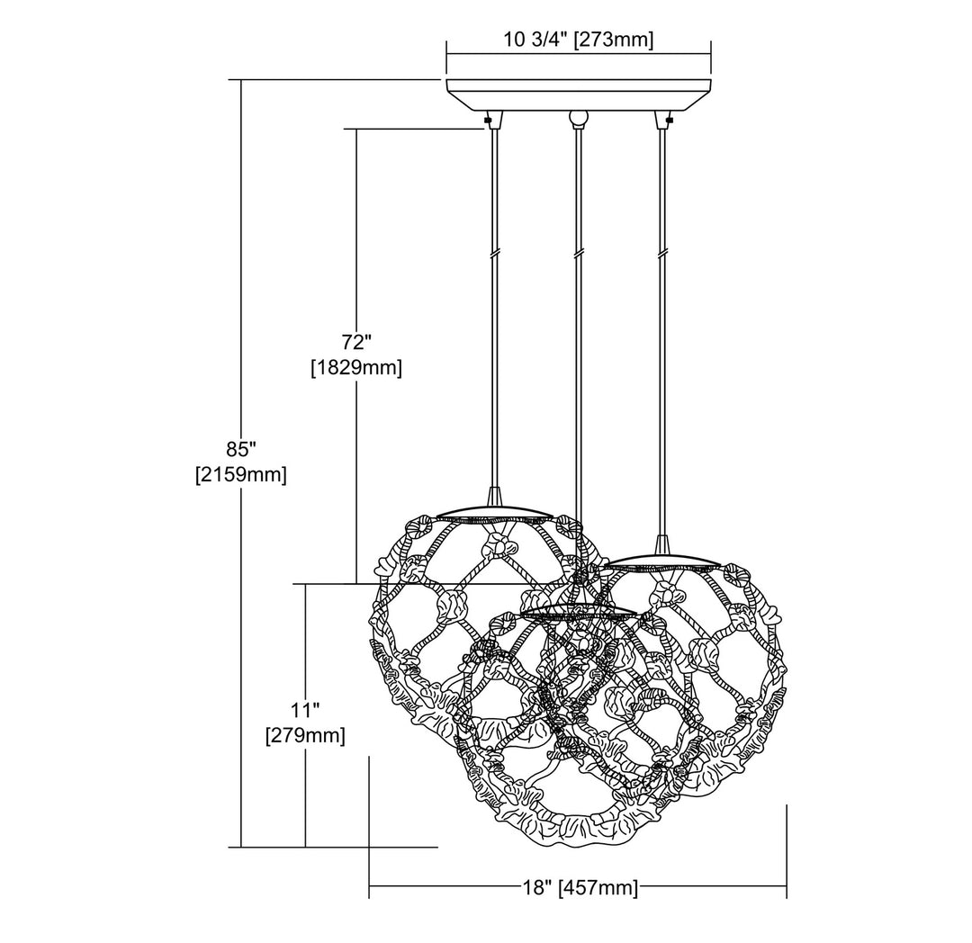 Elk Coastal Inlet 10715/3 Pendant Light - Oil Rubbed Bronze