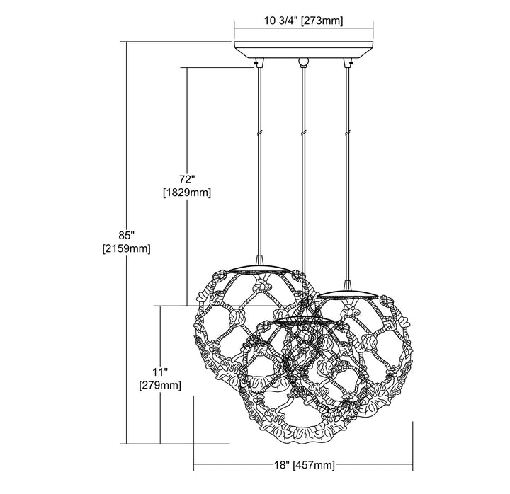 Elk Coastal Inlet 10715/3 Pendant Light - Oil Rubbed Bronze