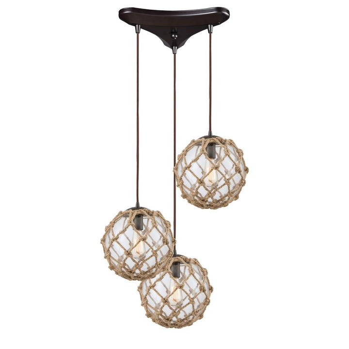 Elk Coastal Inlet 10715/3 Pendant Light - Oil Rubbed Bronze