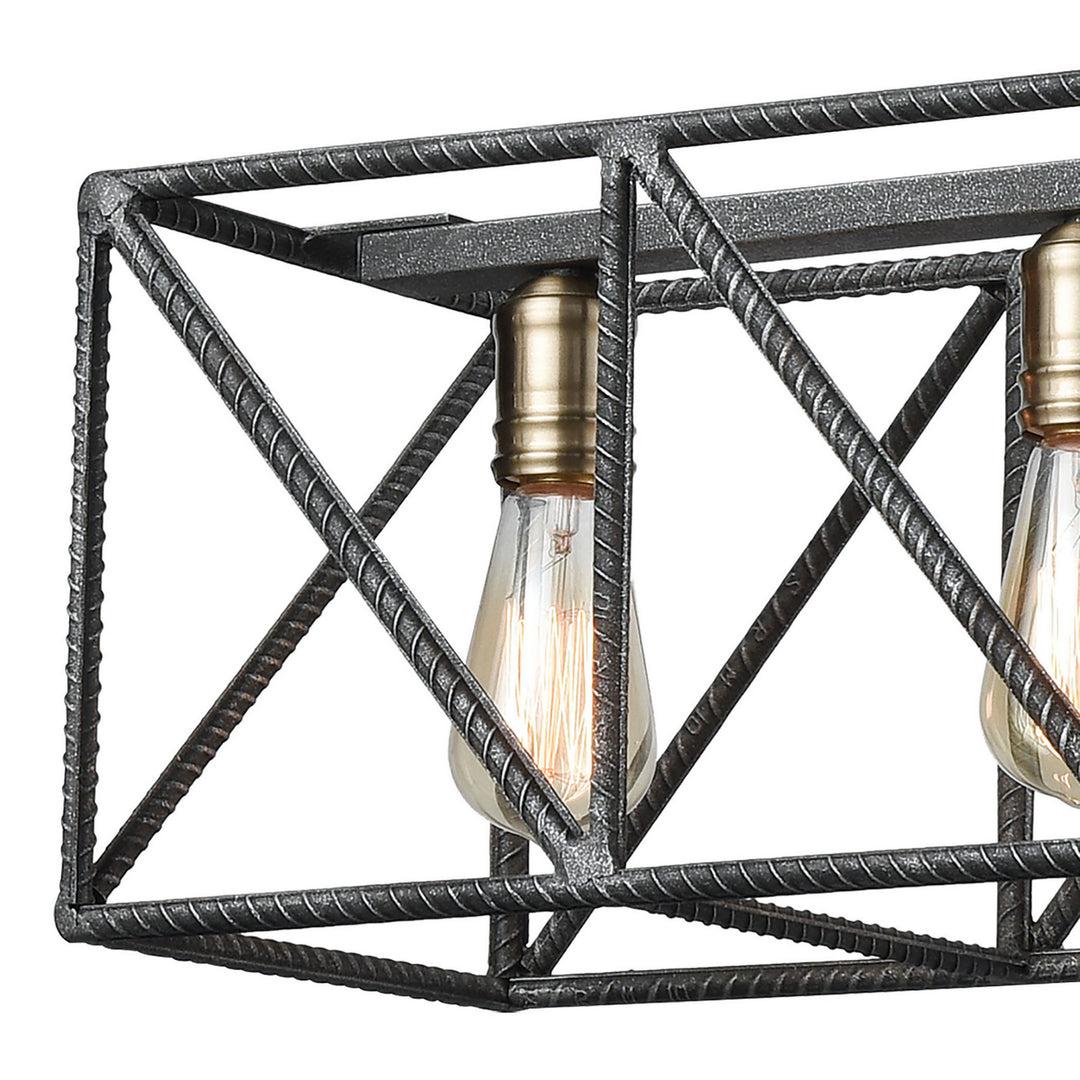 Elk Crossbar 15254/6 Pendant Light - Silverdust Iron