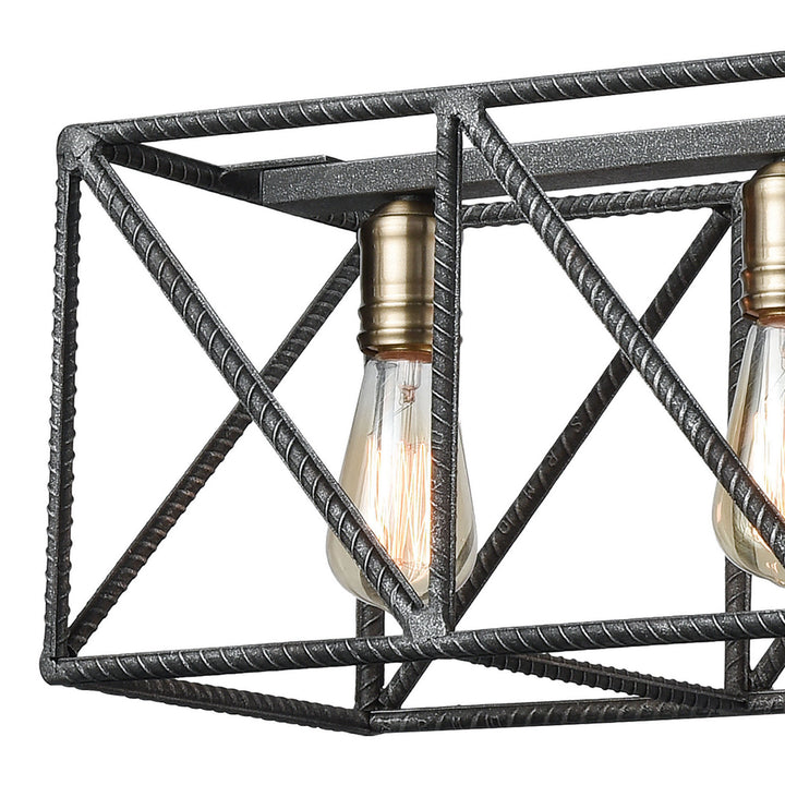 Elk Crossbar 15254/6 Pendant Light - Silverdust Iron