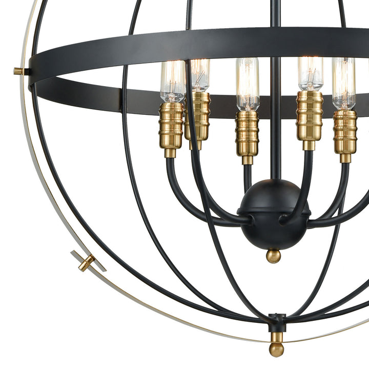 Elk Caldwell 15286/6 Pendant Light - Matte Black
